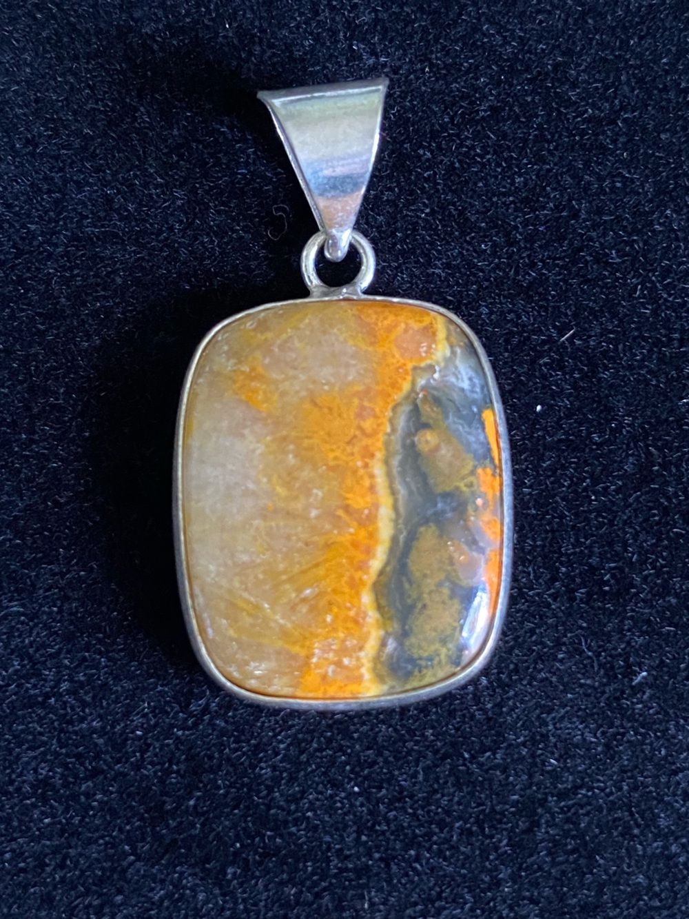 Bumblebee Jasper Silver-Trim Pendant